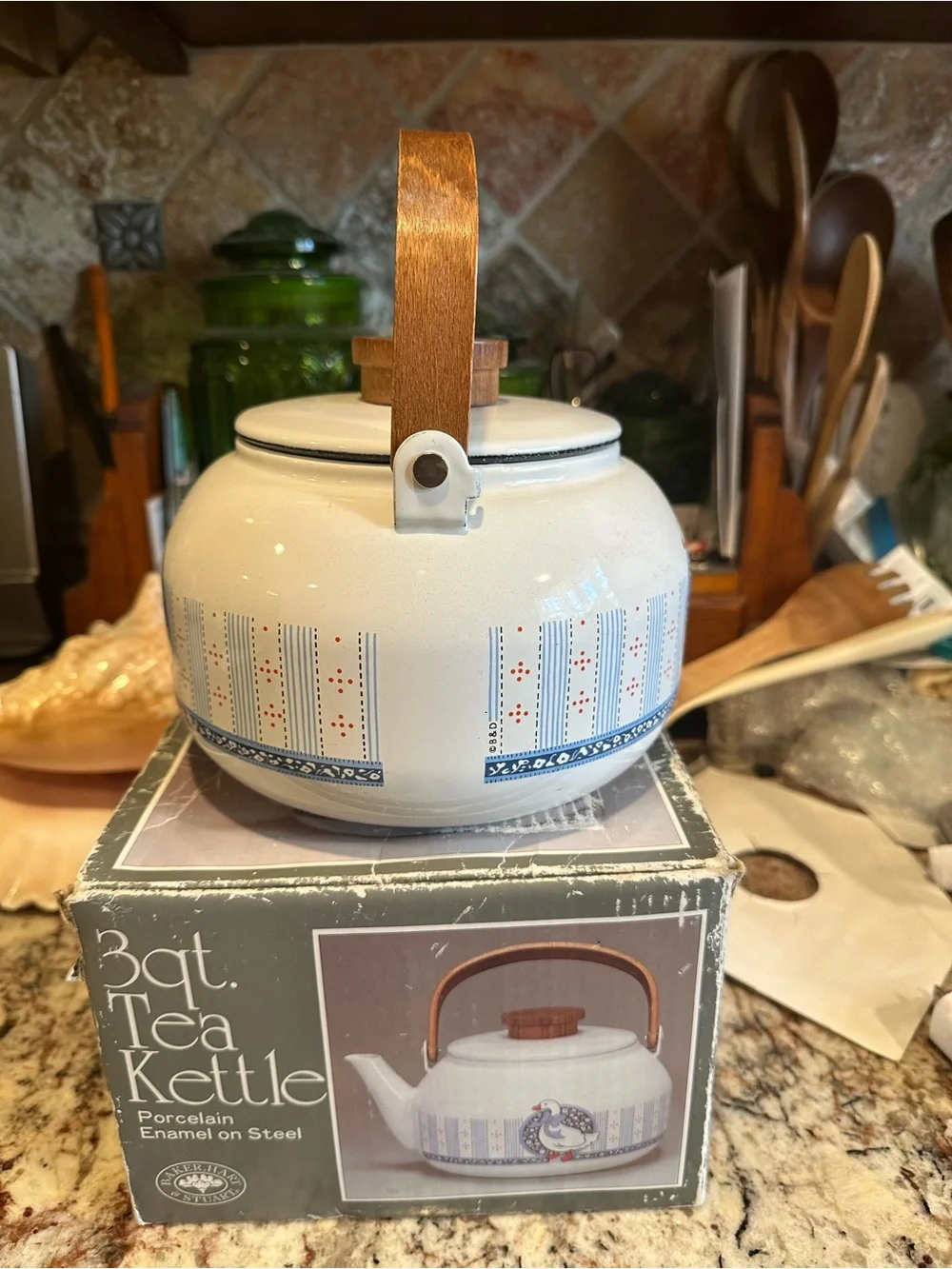 Goose Porcelain Enamel Tea Kettle